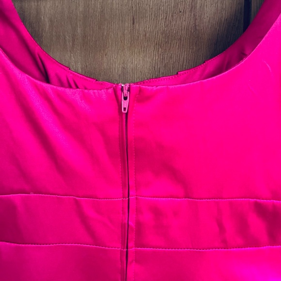 Fuchsia Fitted Sleeveless Dress with Beaded Embroidery - Picture 13 of 14